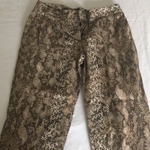 Snakeskin capris pants